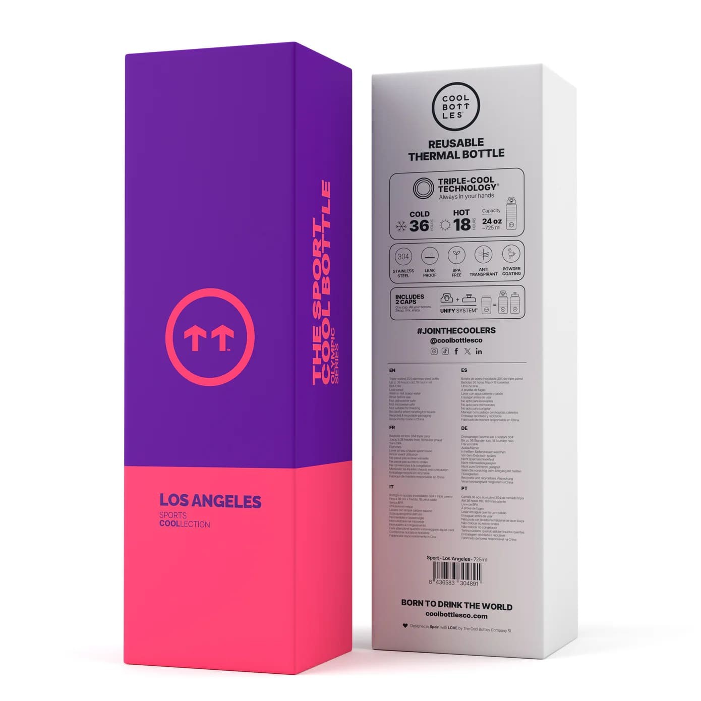 Botella Térmica de Acero Inoxidable Sport Los Ángeles 725ml - Imagen 6