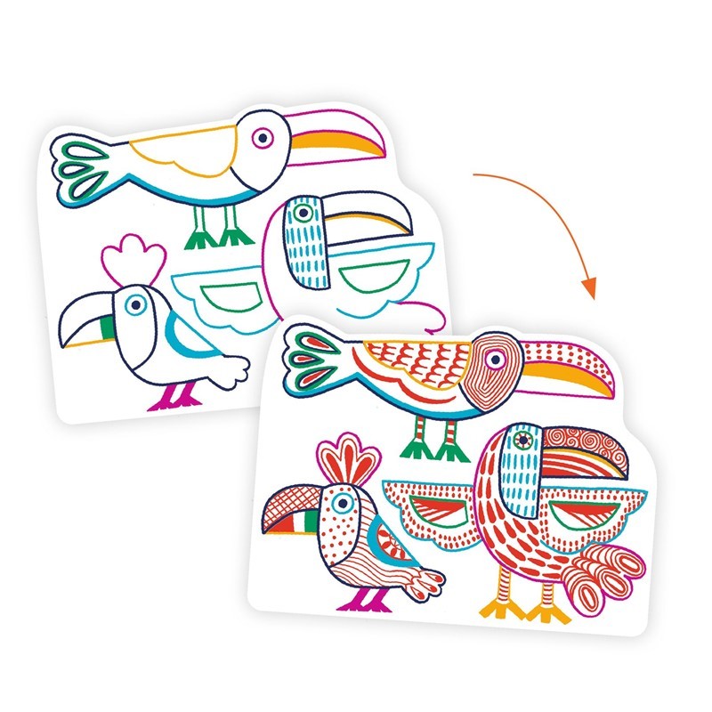 Colorear Familias Salvajes - Djeco - Imagen 2