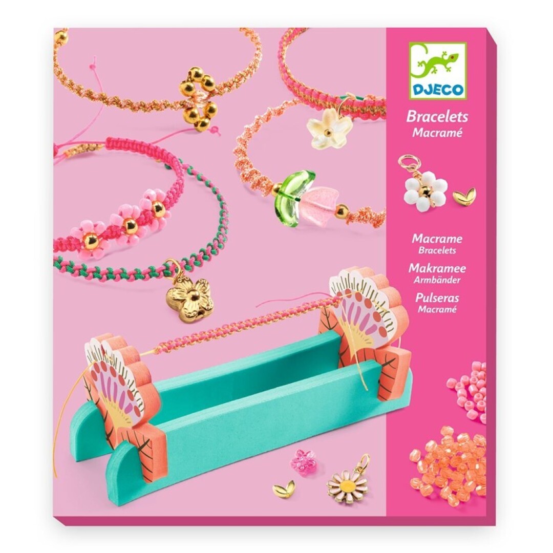 Imagen de portada de Pulseras de macramé rosas