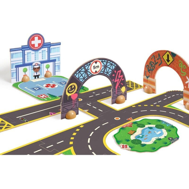 Puzzle City Gigante 34 pzas. Crazy Motors - Djeco - Imagen 2