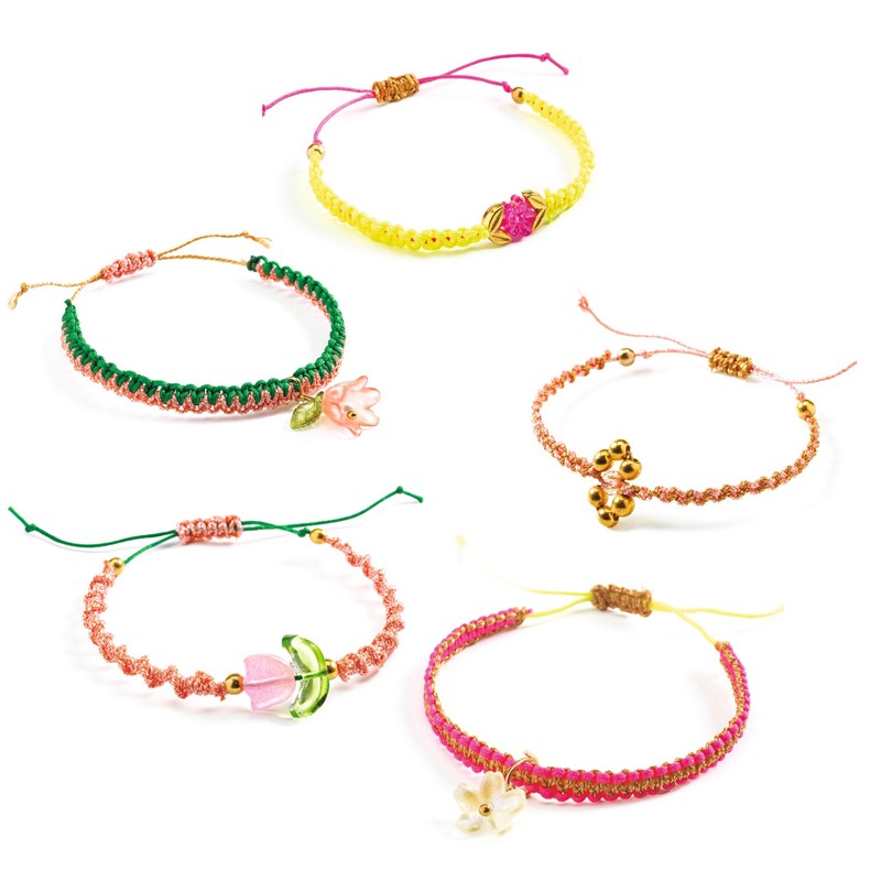 Pulseras de Macramé Rosas - Imagen 3