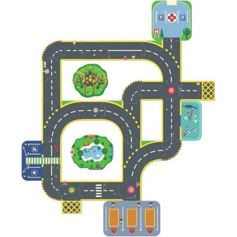 Puzzle City Gigante 34 pzas. Crazy Motors - Djeco - Imagen 3