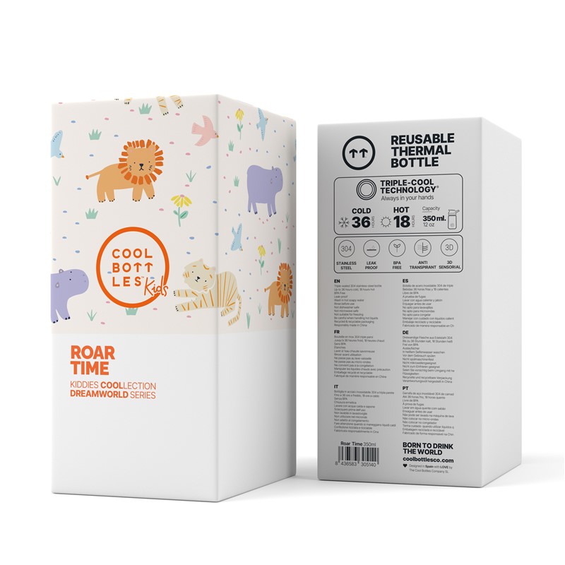 Botella Térmica de Acero Inoxidable Kiddie Roar Time 350ml - Imagen 4