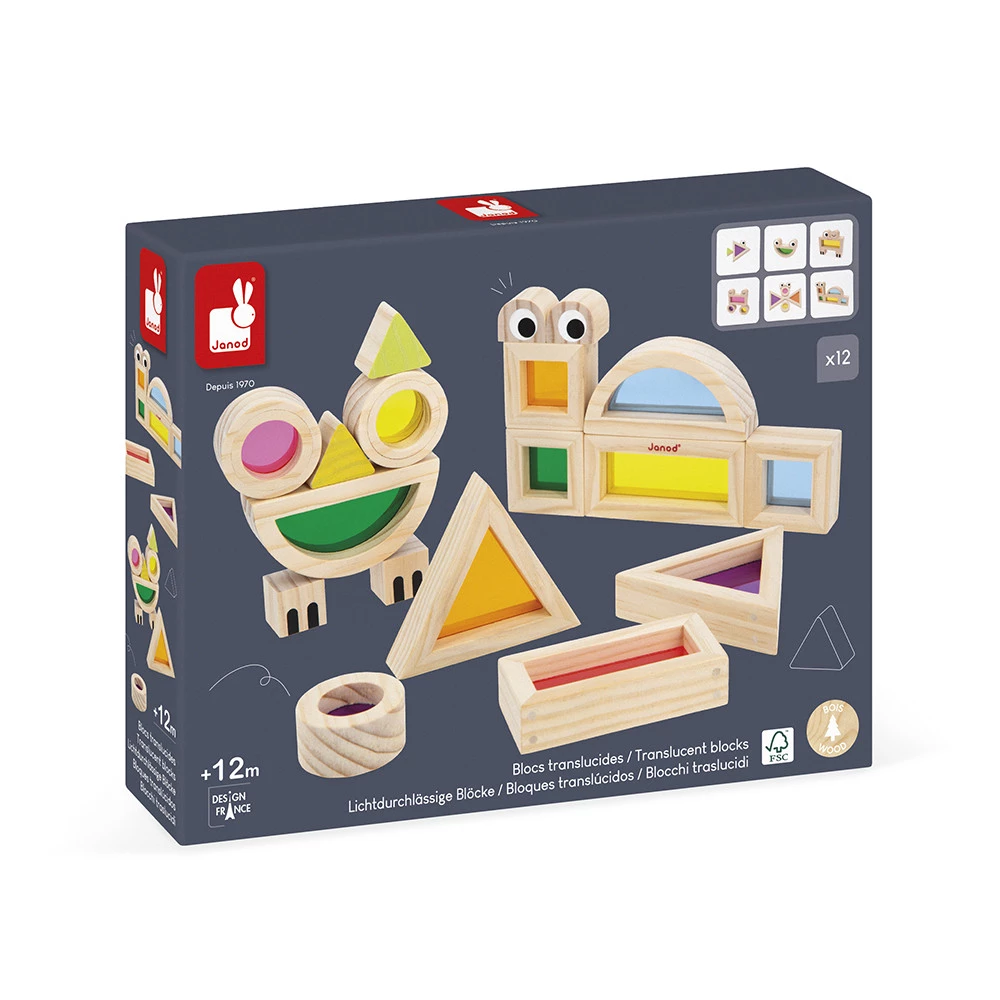 Juego sensorial de Bloques translúcidos